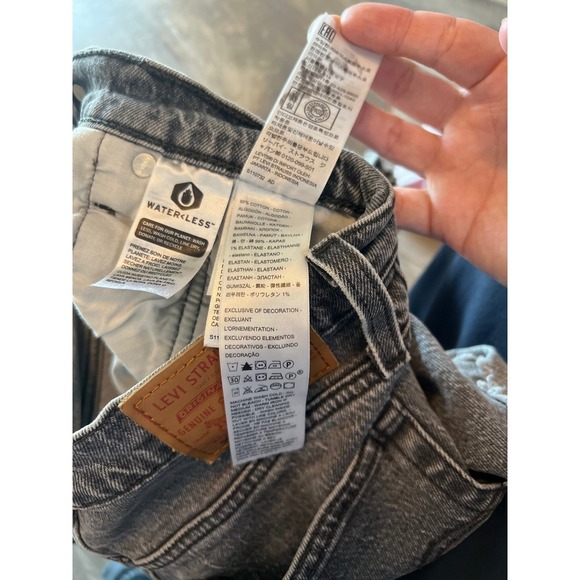 Levi Strauss Co 501 Cutoff Shorts Black Denim Women's Size W 27 - Picture 8 of 11